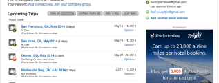 Barclay Arrival Tripit Pro Free Subscription Dashboard